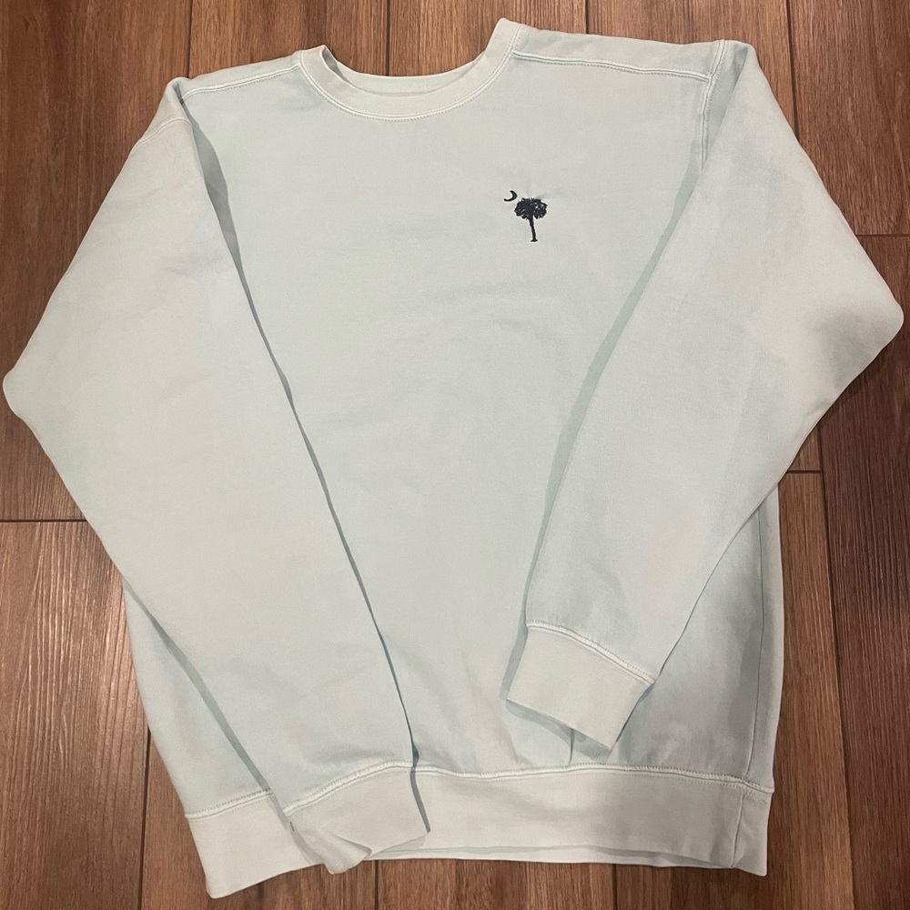 Comfort colors light blue South Carolina embroidered crewneck